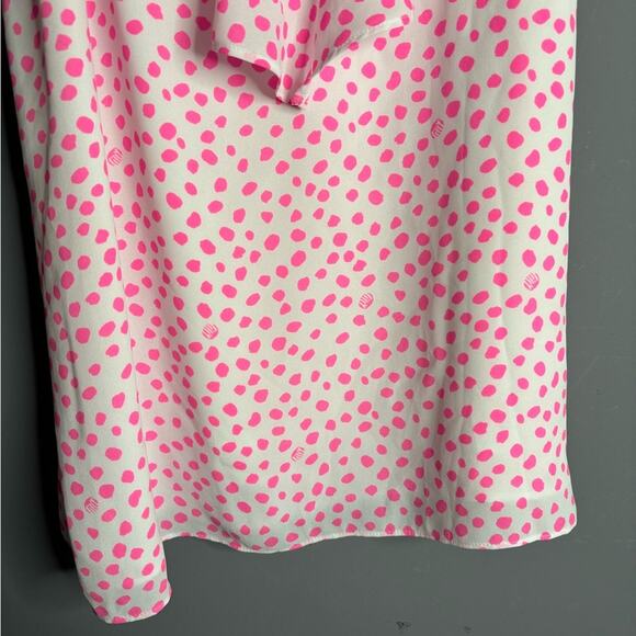 Lilly Pulitzer Pink and White Polka Dot Camisole Ruffle Detail Size XS - Picture 8 of 8